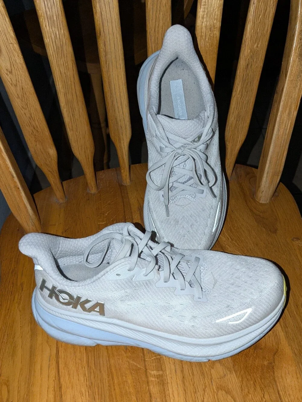 Hoka Clifton 9 Nimbus Cloud Grey Running Shoes Sneakers Size 8.5